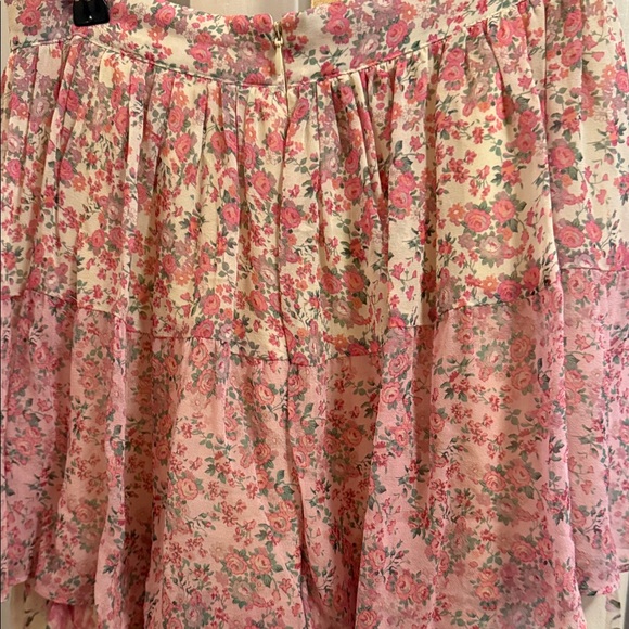 LoveShackFancy Pink and Cream Floral Maxi Skirt - Picture 3 of 11